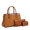 Custom Wholesale Fashion Retro Crocodile Pattern PU Leather Ladies Crossbody Womens Hand Bags 3pcs in 1 Handbag Set