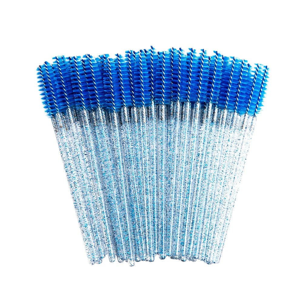 Wholesale Disposable 50pcs Eyelash Brush Glitter Lash Extension Eyelash Applicator Wand
