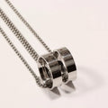 2023 New Ring Pendant Necklace for Men Women Vintage Punk Fashion Stainless Steel Ring and Necklace Set for Couple
