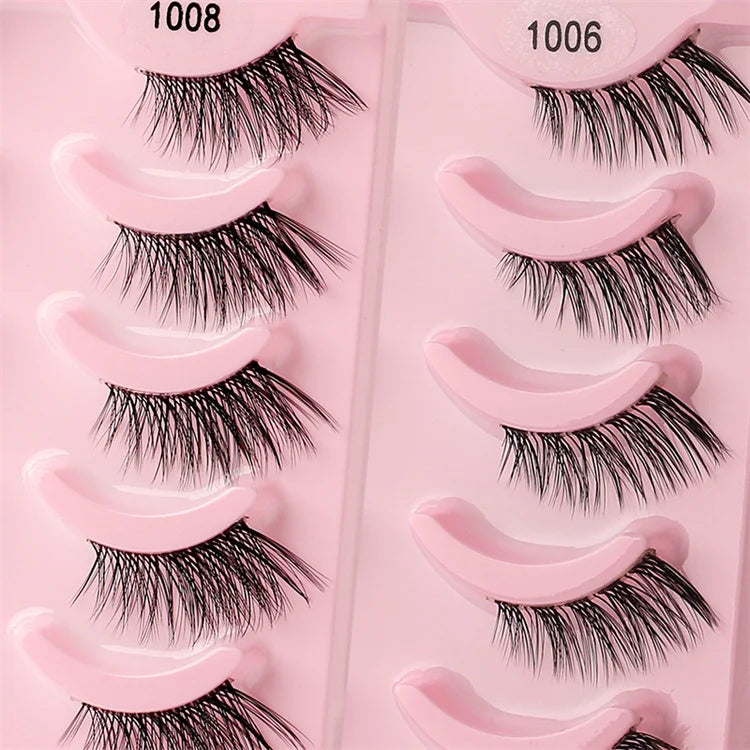 Hot Selling 5 Pairs Corner Half Short Eyelashes Handmade Faux Mink Eyes False Lashes Half Lash in Custom Boxes Corner Half Lash