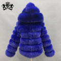Custom Long Sleeves Fur Coat Fashion Women Fluffy Fur Jacket Winter Real Fox Fur Coat for Ladies
