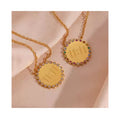 Double 11 11 Angel Number Necklace Micro-paved Rhinestone Stainless Steel 18K Gold Sunflower Pendant Necklace for Women