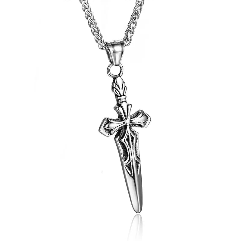 Korean Version Cross Men's Necklace Personality Fashion Pendant Simple Hip Hop Hundred Matching Accessories
