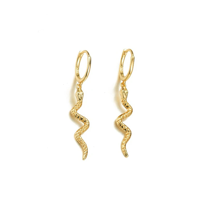 Fashion Dangle Drop Earrings Sterling 925 Silver Animal Jewelry  Snake Hoop Earrings for Women