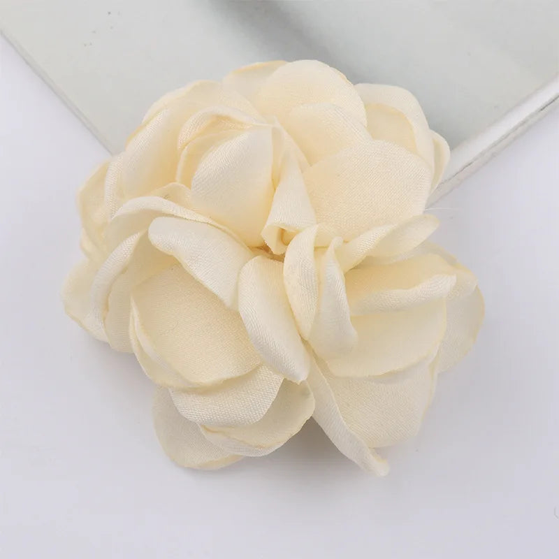 2026 Wholesale Goods 5cm Matte Satin With Frizzled Flowers for Children Headwear Hair Accessories