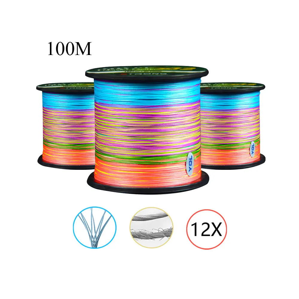 Custom High Strength 100m PE 81kg Drag Sea Fishing Line 12 Braided Japan Fishing Line Braided Fishing Line for Fishers