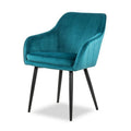 Wholesale Factory Restaurant Kitchen Furniture Fabric Metal Legs Modern Velvet Blue Green Dining Chair