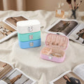 New Arrival Pink Portable Double-Layer Rectangle Modern PU Leather Jewelry Box for Storing Necklaces Earrings Rings for Travel MegaBDM