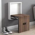 HOMEMORE Modern Household Wall Mounted Folding Stool Home Space Saving Foldable Wooden Wall-mounted Wall Chair for Shoes Change