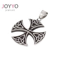 Stainless Steel Children's Cross Pendant Antique Silver Plated Christ Cross Charm Biker Punk Necklace Jewelry