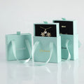 Custom Logo Luxurious Square Cardboard Jewelry Gift Box Slide Drawer Strong High Quality Black Foam Packaging for Necklace