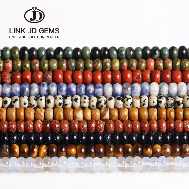 JD GEMS Hot Selling 6x4mm Abacus Faceted Jasper Carnelian Onyx Wholesale Natural Stone Loose Beads for DIY Jewelry Making