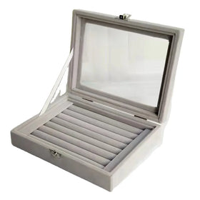 Custom Luxury Organizer Earring Vancleef Alham Leather Portable Jewel Case Packaging Gift Travel Jewelry Leather Boxes/