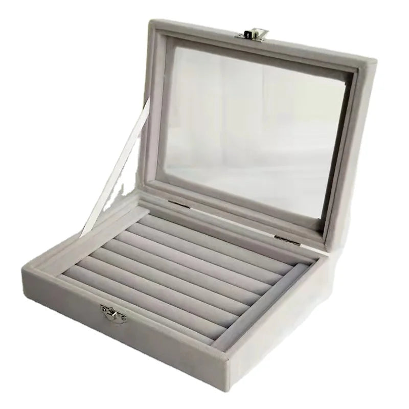Custom Luxury Organizer Earring Vancleef Alham Leather Portable Jewel Case Packaging Gift Travel Jewelry Leather Boxes/