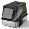 Odor Control Covered Stainless Steel Litter Box Extra Large Enclosed Metal Litter Pan with High Sided Enclosure & Scoop
