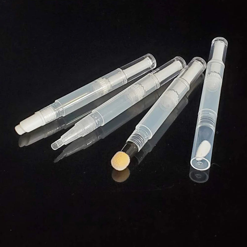 2ml Clear Empty Cuticle Oil Pencil Liquid Lipstick Lipgloss Twist Cosmetic Pen with Sponge Applicator