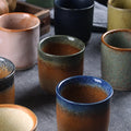 Natural Rough Glazed Ceramic Coffee Mug 250 ml Handcrafted Rustic Style Tea Cup for Special Occasions Colorful Latte Cup