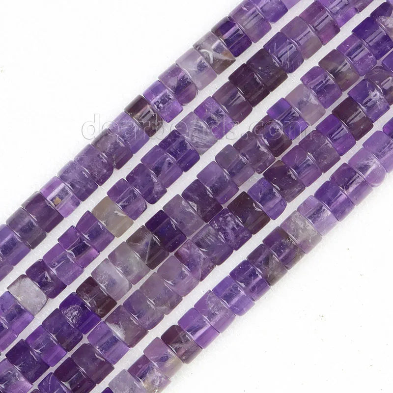 Natural Amethyst Rondelle Spacer Heishi Hei Shi Purple Wheel Loose Stone Beads for DIY Jewelry Making 2mm 4mm