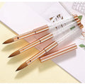 Golden Custom Logo 100% Pure Kolinsky Brush Crimped Acrylic Art Nail Brush Pinceles Kolinsky