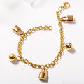 Fashion Women Pad Lock Jewelry Hand Chain Stainless Steel Gold Charm Bracelets love Forever Padlock Bracelet Wholesale