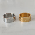 Custom Motive She Is Fearless Deep Engraved 8mm Band Ring Silver Gold Plated Waterproof Stainless Steel Ring Women Men Jewelry
