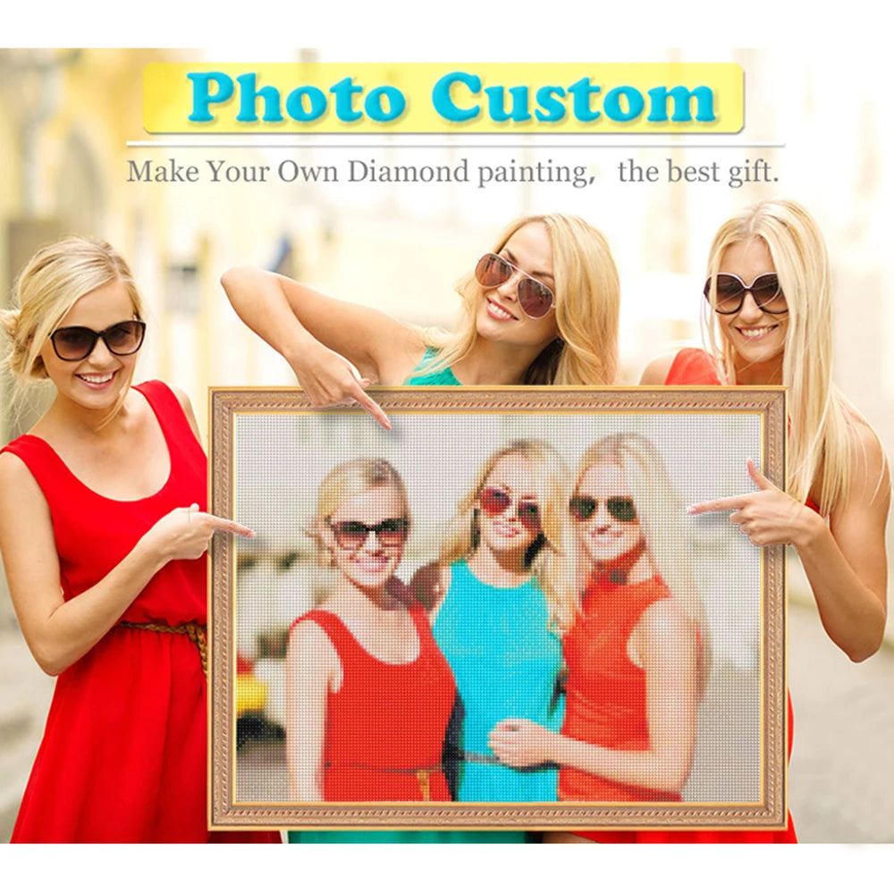 Photo Custom Diamond Painting Square/Round Beads Modern Art Paintings Cross Stitch Diamond Mosaic Kits Gift