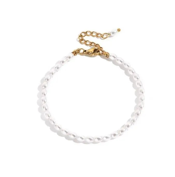 GT Jewelry Simple Stainless Steel White Handmade Pearl Bracelet Women's Jewelry Pearl Bracelet Fashion Jewelry