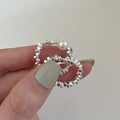 Handmade 925 Sterling Silver Dainty Sparking Beaded Ring with Pearl Unique Genuinely Designed Jewelry