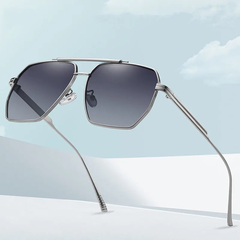 Luxury Metal Photochromic Sunglasses Men Women Fashion Polarized Sun Glasses Stylish Chameleon Anti-glare Driving Shades UV400