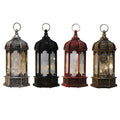Christmas Ramadan Festival Hanging Led Light Plastic Lantern Candle Holder for Desktop Decoration