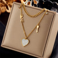 Wholesale New 18k Gold Plated Heart Pendant Jewelry Women Necklace Non Tarnish Stainless Steel Necklace for Women
