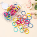 CN 60Pcs/Box Mini Candy Color Baby Hair Ties Elastic Ponytail Holder Hair Hoop Kids Girl Hair Ties