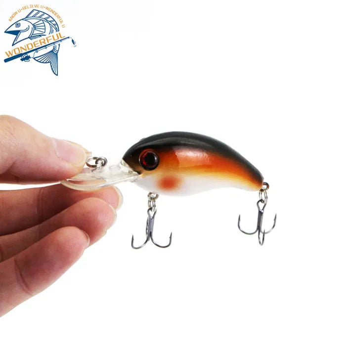 75mm Lifelike Plastic Artificial Freshwater Topwater Hard Fishing Mini Crankbait