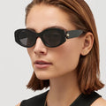 DL Unisex Square Irregular Oval Gradient Acrylic PC Sunglasses with % UV Protection White/Gray/Champagne Colors