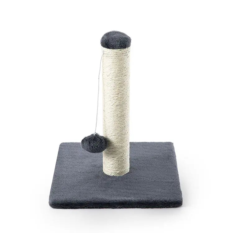 Manufacturer Wholesale Natural Sisal Rope Pole with Hanging Ball Toy Cat Scratching Post for Small Cats