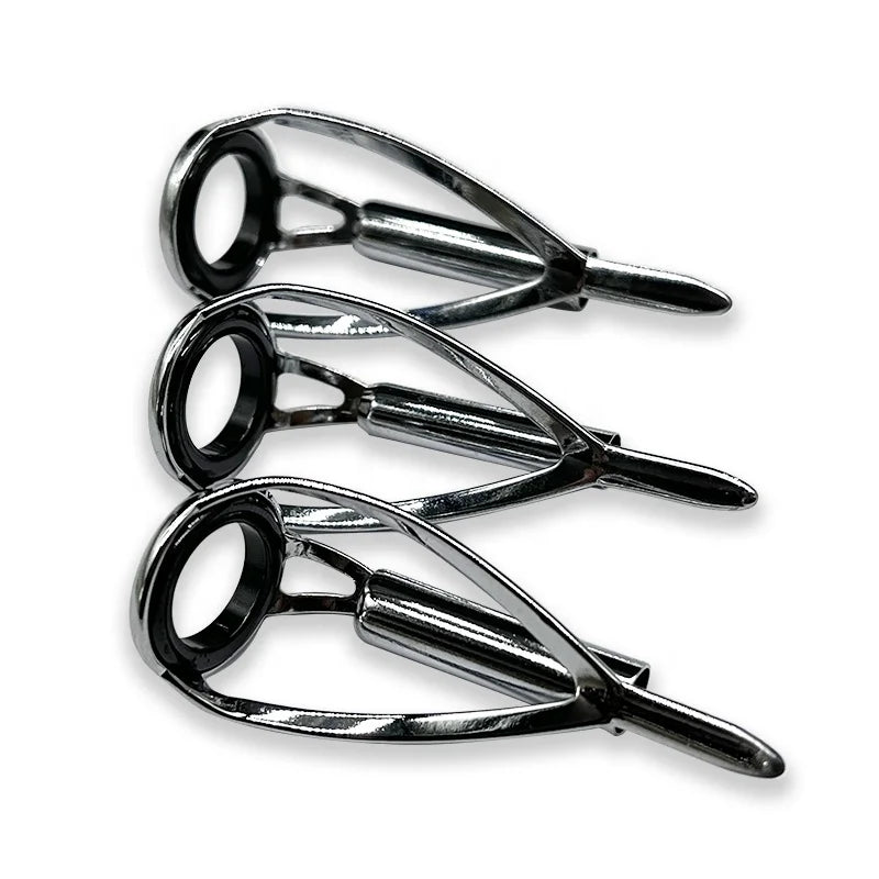 TN07 5PCS Fishing Rod Tip Guides Rod Eye Building Smooth Iron Fishing Rod Guides Ring Saltwater Repair Kit for Fishing