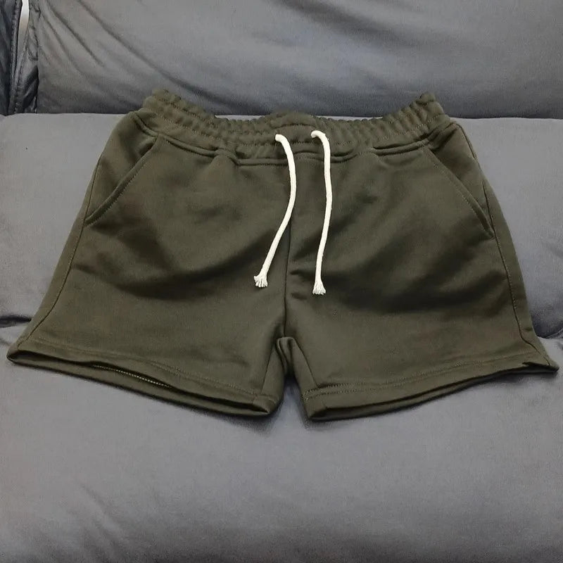 Custom Logo Men Summer Casual Running Knitted Fleece French Terry Jogger Cargo Cotton Sweat Shorts