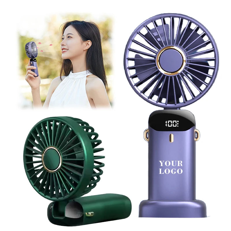 Powerful Hand Held Fan 1800mAh/1200mAh Battery Operated Rechargeable Portable Mini Fan for Hand/Desk/Neck Use
