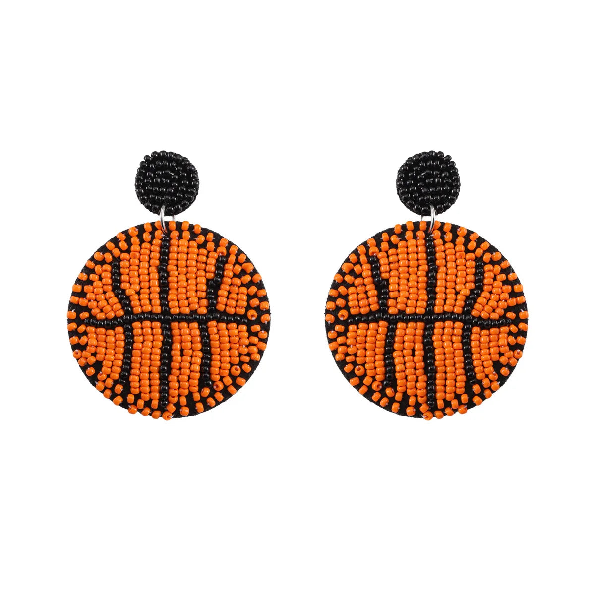 Bohemian GameDay Handmade Beaded Sport Game Day Collection Rice Seed Bead Football Earrings