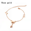 Layered Butterfly Single Diamond Tassel Dainty Ankle Bracelets Gold Filled Handmade Bracelet for Women Jewelry Making