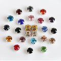 Claw Setting Glass Chaton Beads 3mm-10mmm Sew on Crystal Rhinestones Hole Gold Silver Sew on Rhinestones for Clothing