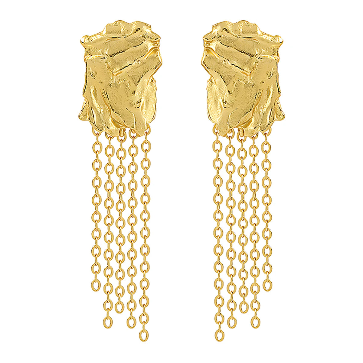 18K Gold Plated Geometric Earrings Stud With Link Tassel Earring for Women Custom 925 Sterling Silver Fine Designer Jewelry