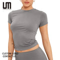 Liu Ming Clearance Sales Hot Selling Women Design O Neck Slim Short Sleeve Hot Girl Tops T Shirts
