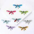 Women's Multi-Color Dragonfly Brooch Pin New Design Insect Lapel Pin Alloy Rhinestone for Wedding Engagement Decoration Clothes