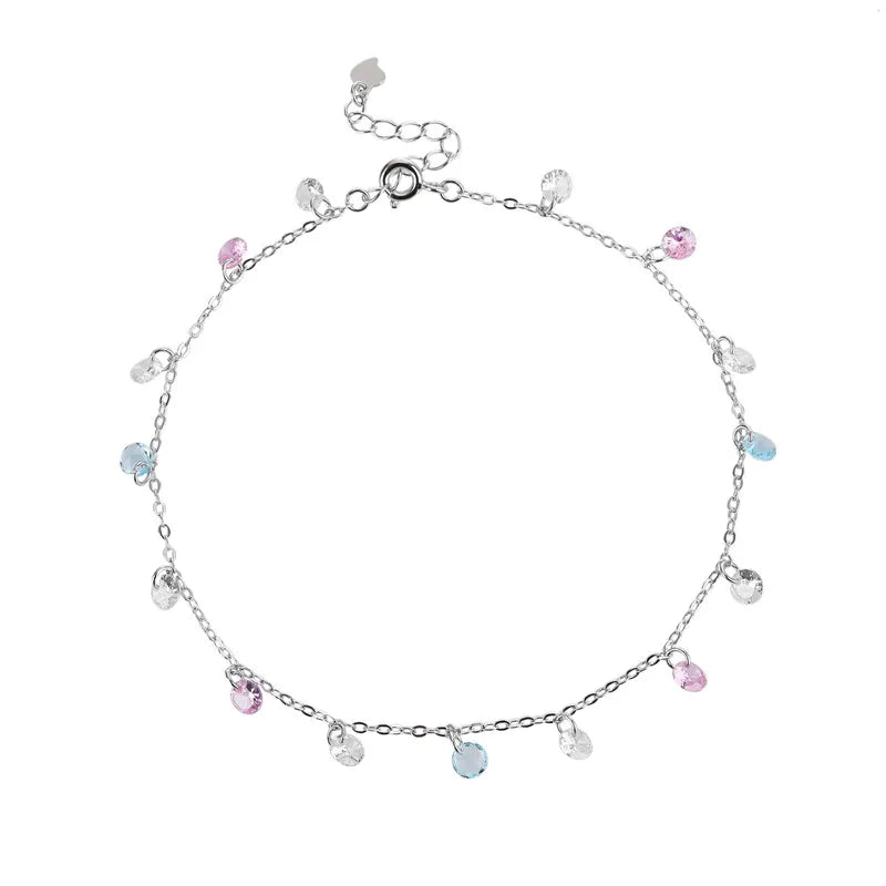 Wholesale Fashion Jewelry Anklet Women's Zircon 925 Sterling Silver Body Chain Ins Style Fine Jewelry Anklet