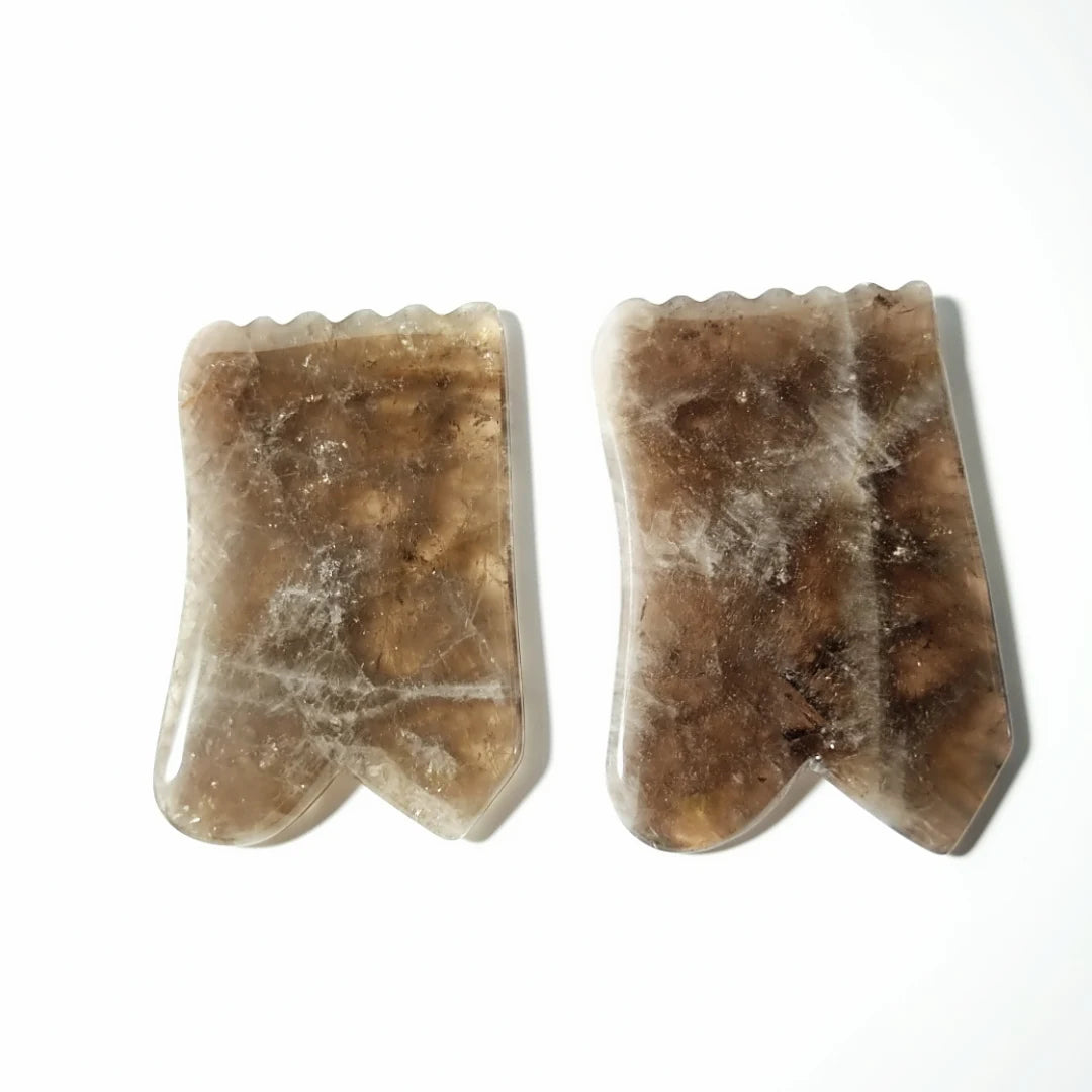 Huiying Huiying crystals hot selling custom spiky concave natural smoky quartz stone gua sha tool board