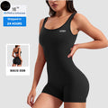 Women's Four-Way Stretch Breathable Gym Yoga Jumpsuit Sleeveless Tight Shorts with Back Cutout One-Piece Workout