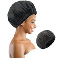 Microfiber Terry Lined Satin Travel Shower Cap Bonnet for Women All Seasons