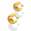 JOOLIM  High End 18K Gold Plated Chunky Smooth Cambered Surface Band Hoop Earrings Stainless Steel Jewelry for Women