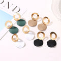 Promotional Geometric Disc Earrings Korean Drop Statement Geometric Round Stud Earring Fashion Trend Female Jewelry Gift